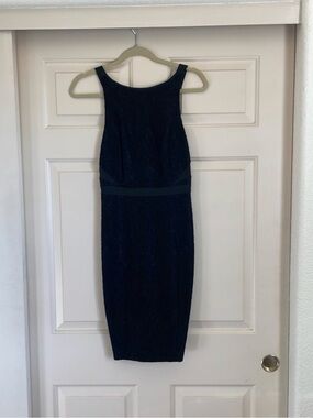 Guess by Marciano Black Textured Midi Sheath Dress
